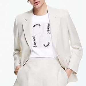 Carolina Herrera White Graphic Short Sleeve Tee